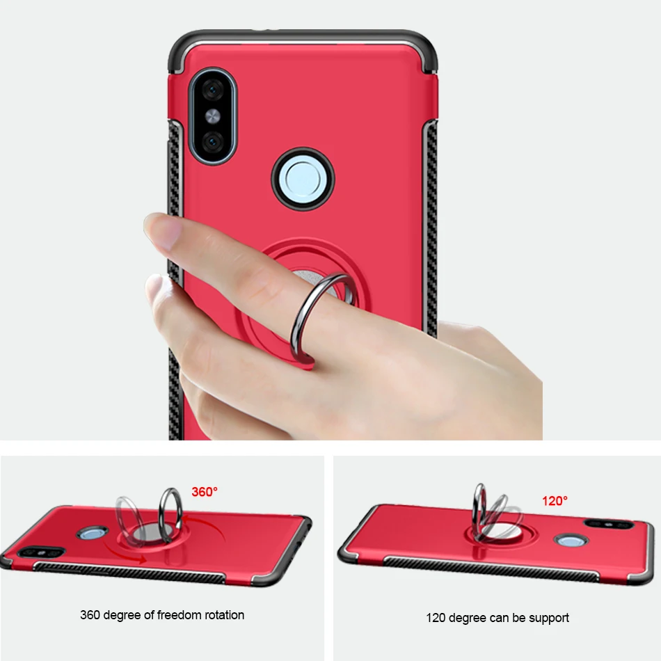 Чехол с кольцом подставкой для Xiaomi Redmi note 5 6 Pro 6A S2 Plus 5A Mi A2 lite 8 Lite SE max 3 магнитный в