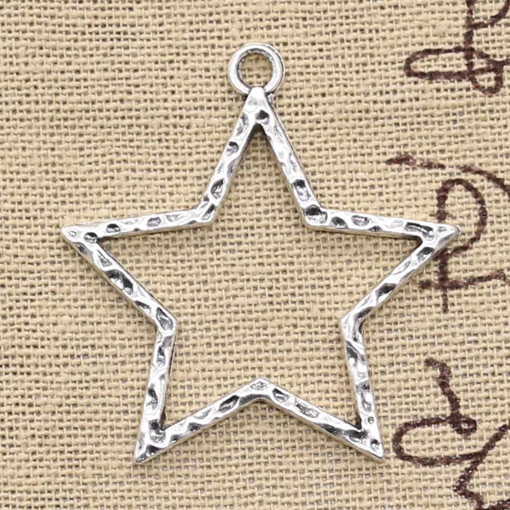 

5pcs Charms Hollow Star 37x35mm Antique Making Pendant fit,Vintage Tibetan Silver color,DIY Handmade Jewelry