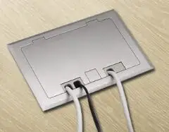 Stainless steel Открытый боковой разъем Скрытая вилка медный водонепроницаемый пятидырочный источник питания плюс сетевой телефон заземление розетка напольная вилка - Цвет: Stainless steel