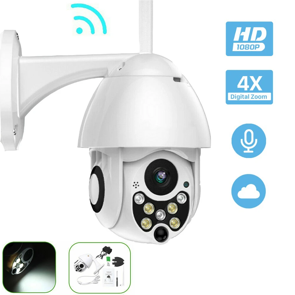 1080P PTZ IP камера wi fi открытый скорость купольная беспроводная Wifi камера безопасности панорамирование 4X зум ИК Сеть видеонаблюдения ONVIF