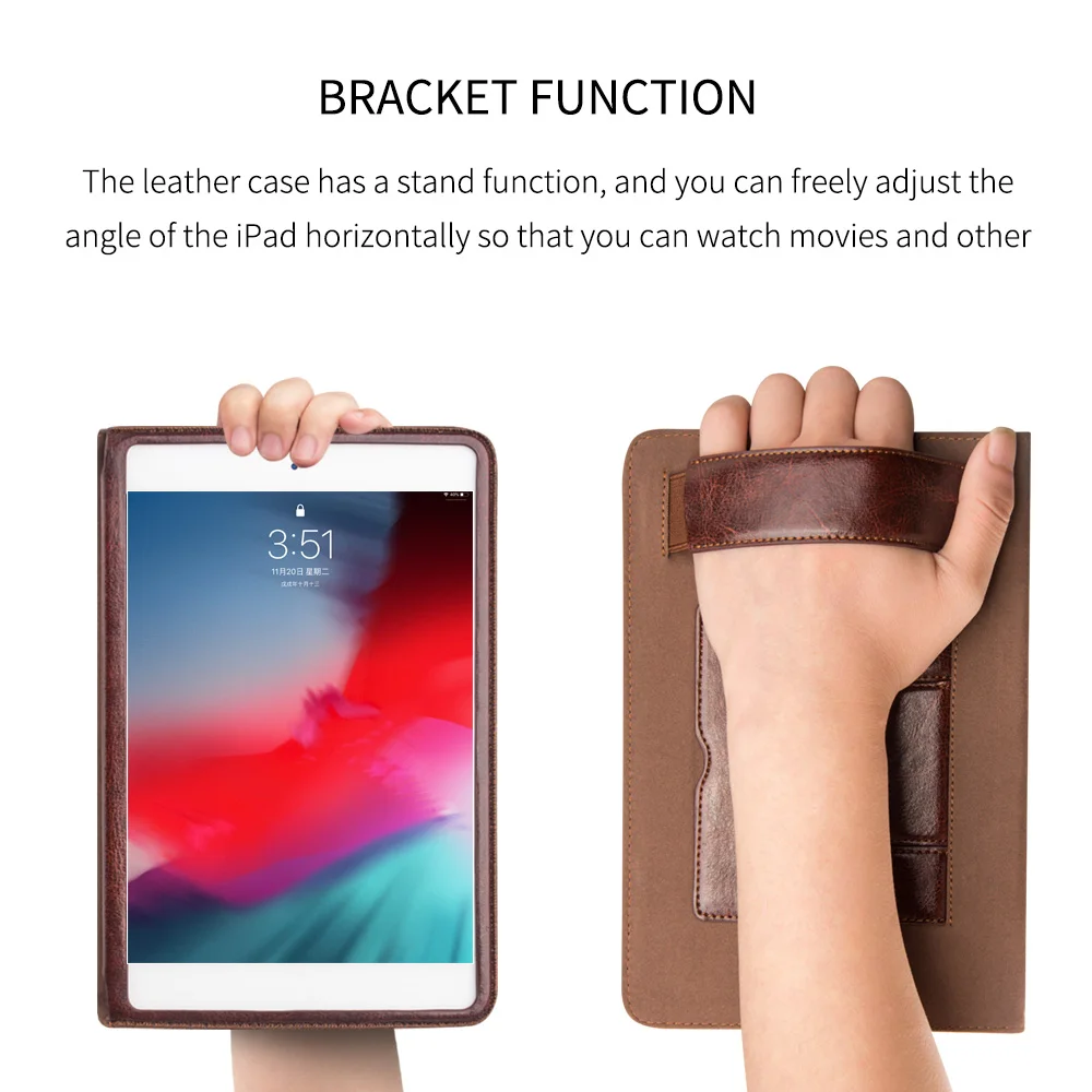 Модный чехол QIALINO из натуральной кожи для iPad mini 5 умный подставка с откидной
