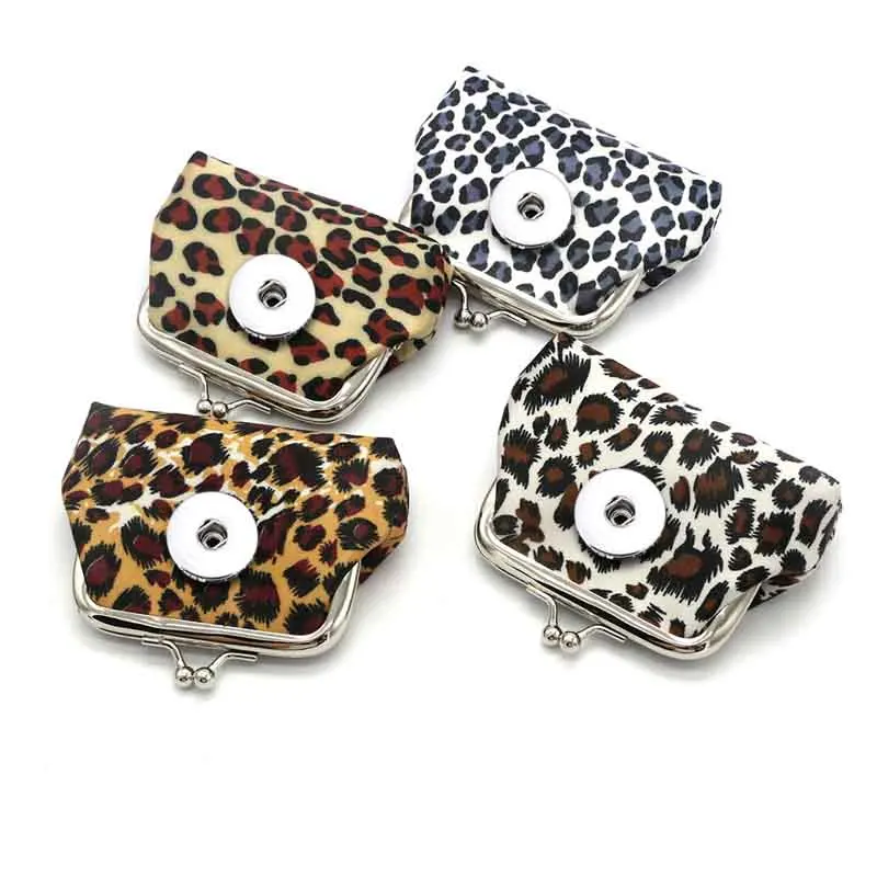 

Leopard Print Mini 020 Fabric Leather 18mm Snap Button Kids Women Bag Charms Keyring Key Rings Purse Key Chains jewelry