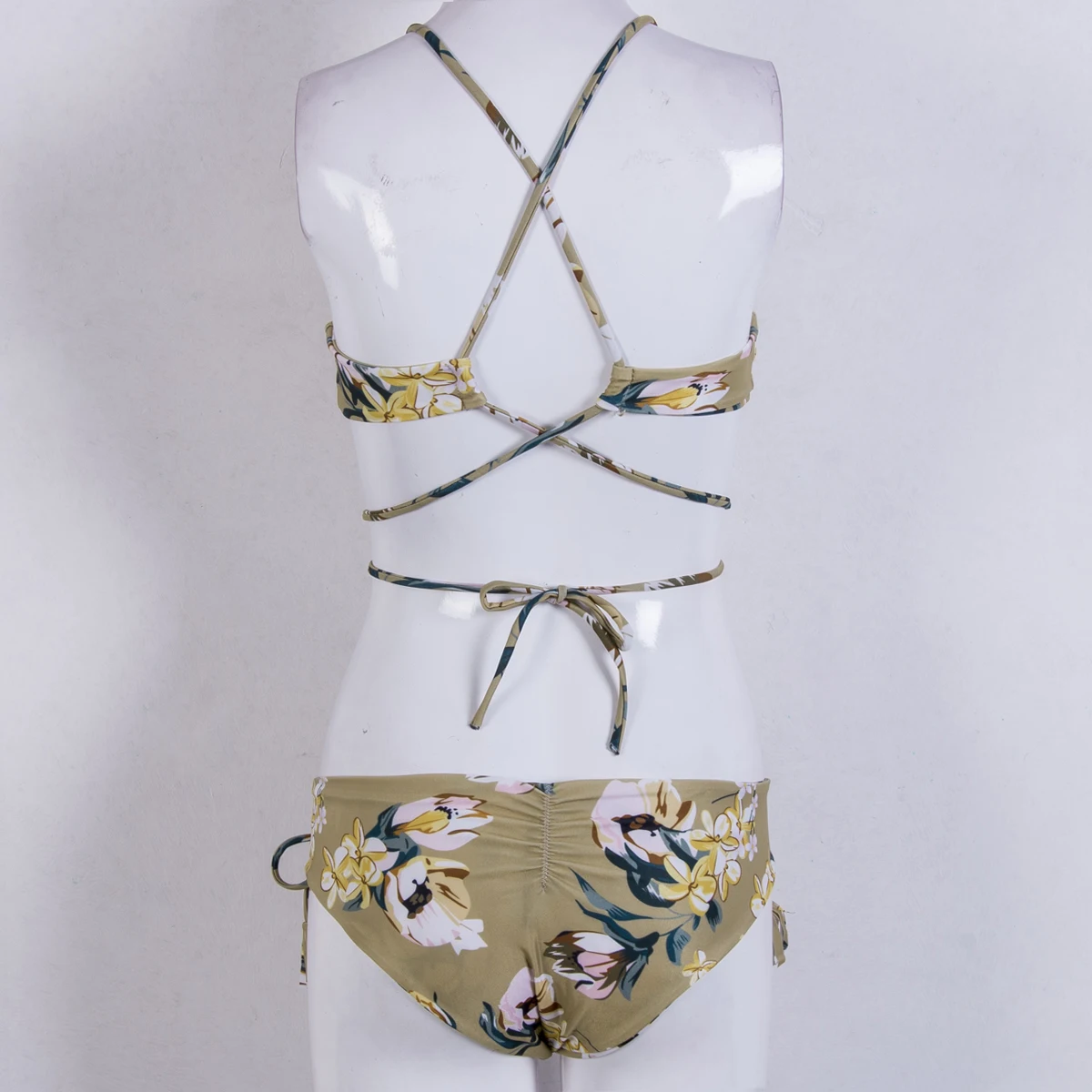 2020 Новый женский комплект бикини с принтом бандаж пуш ап мягкий низкой талией