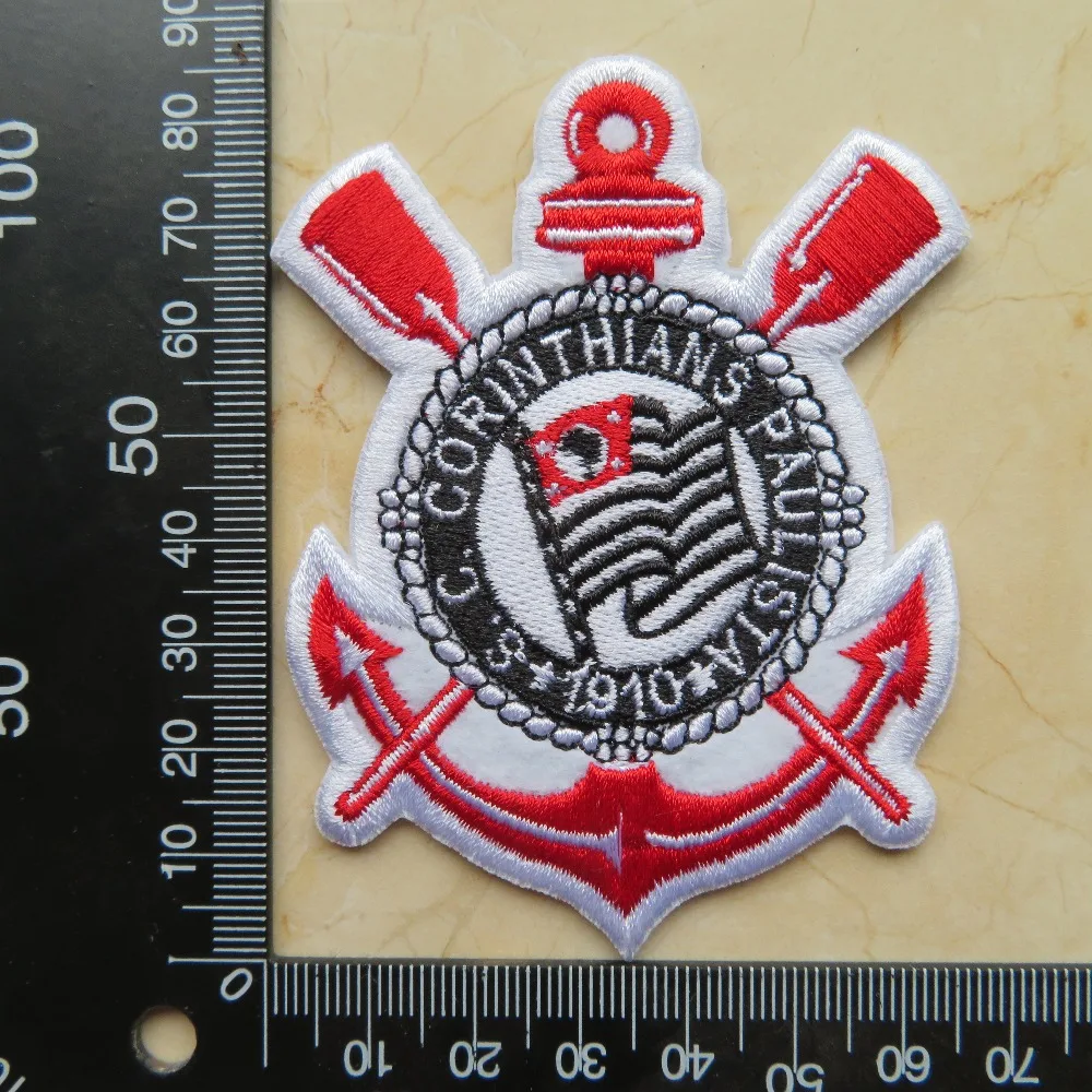 2 шт Футбольная команда fussball, Бразильская команда Corinthians Paulista, логотип, железная нашивка, аппликация, вышитый значок Buegelbild