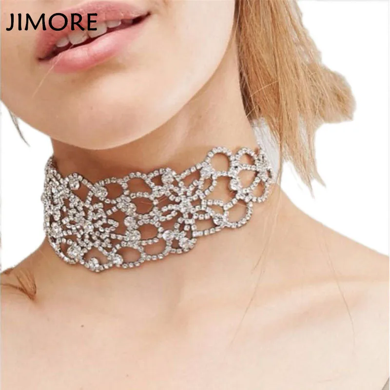 [JIMORE] Персонализированные Женщины Ожерелье Старинных Аксессуаров Rhinestone Choker Crystal