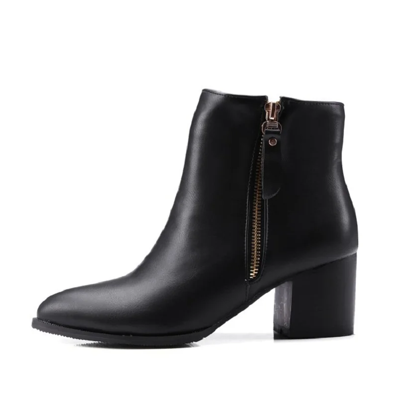 HEE GRAND/2017 г. Зимние женские ботильоны Новая Осенняя обувь из флока на высоком