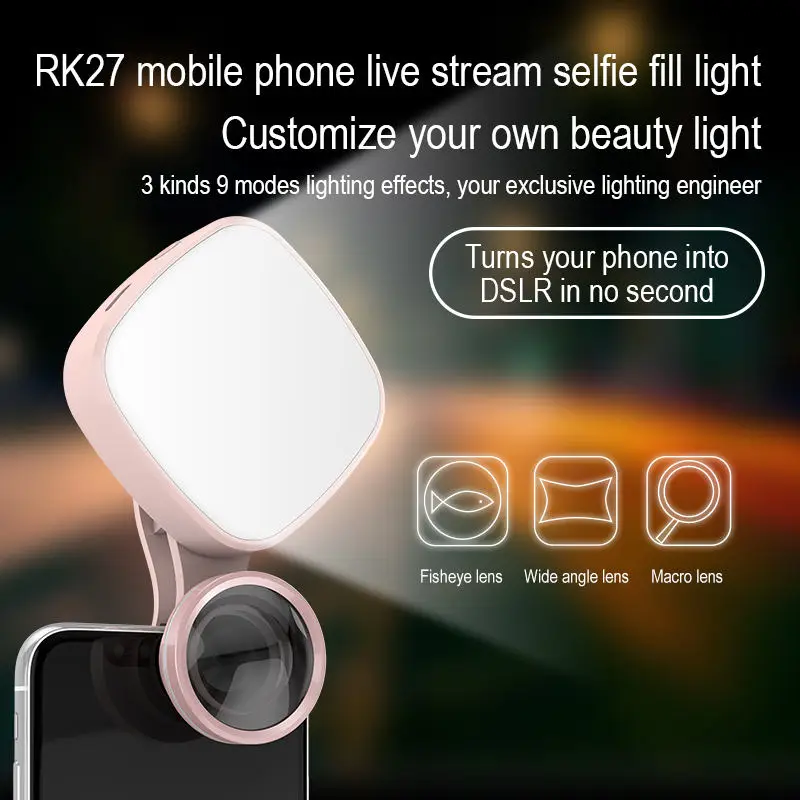 Универсальный светодиодный кольцевой светильник для сотового телефона с HD 4K DSLR
