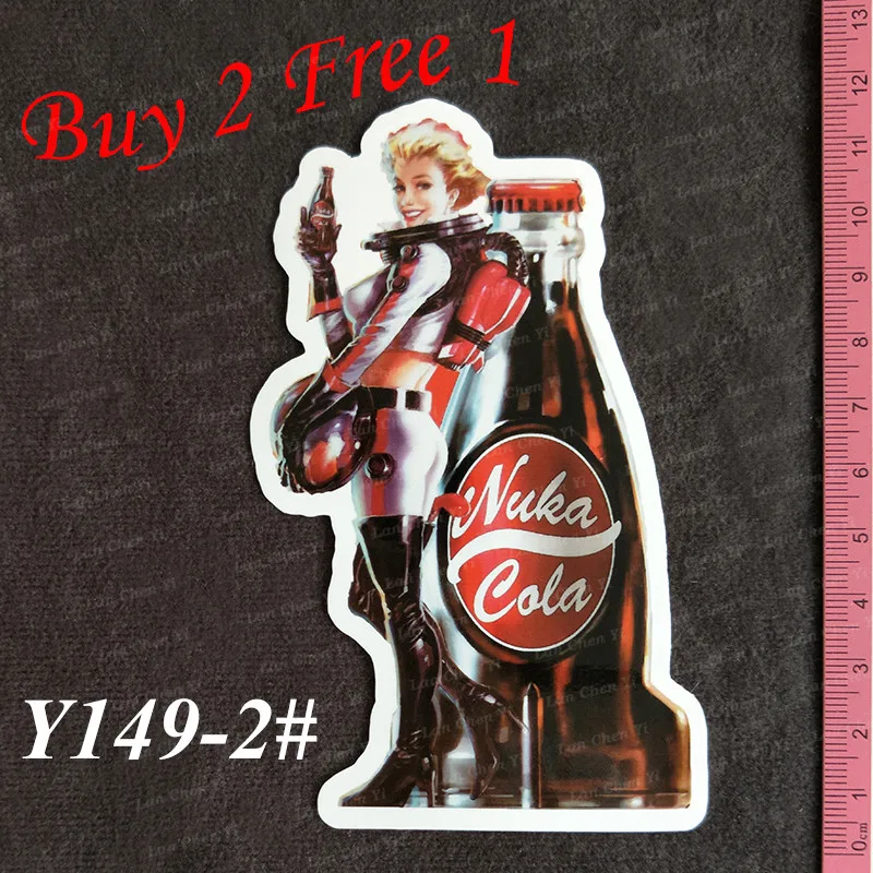 Классическая серия ПВХ наклеек Y149 # Fallout Дорожный чемодан настенный пенал