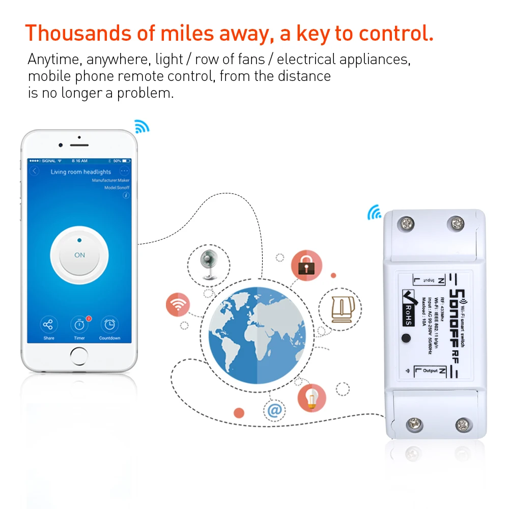 Itead RF WiFi беспроводной переключатель для модули автоматизации умного дома таймер