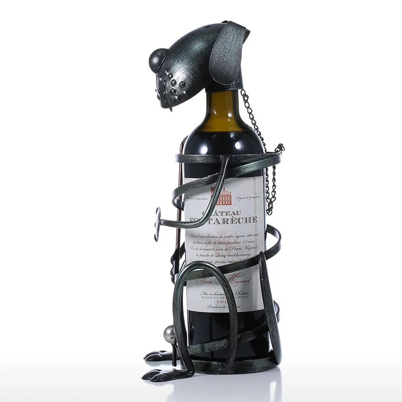 

Practical Wine Holder Shelf Wine Shelf Funny Metal Figurine Practical Office Home Wine Bottles Decoration Display Shelf