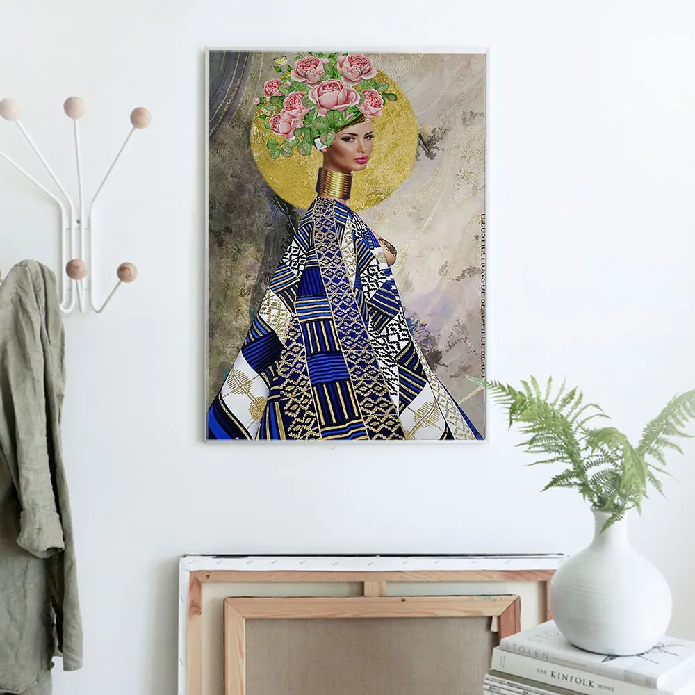 Винтажный женский портретный плакат минималистичный художественный холст