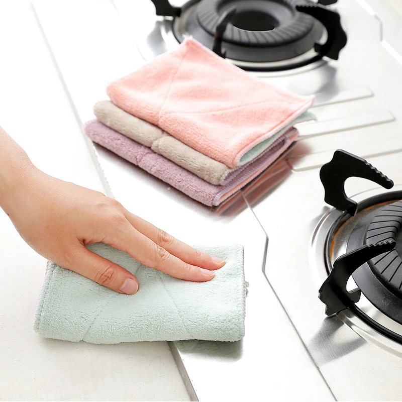 Кухонное полотенце принадлежности для мытья посуды двусторонняя микрофибра