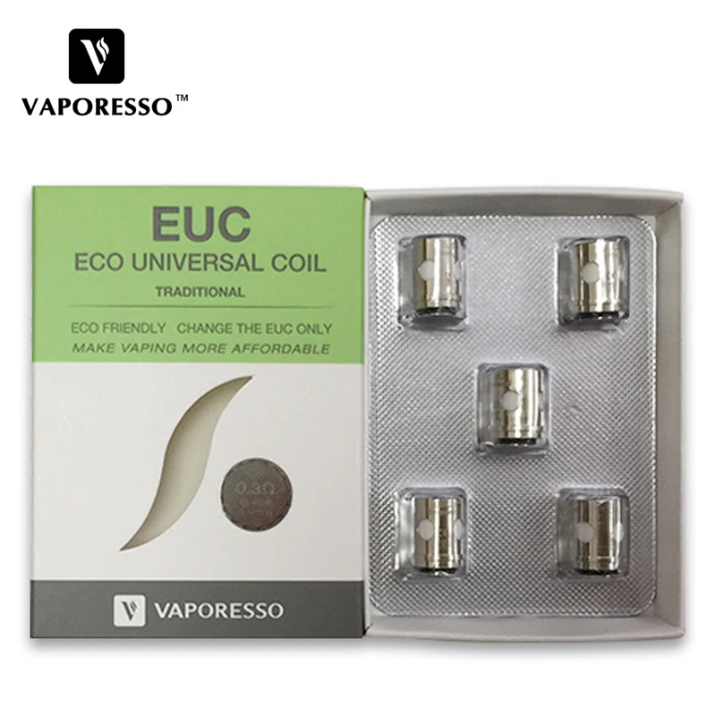 10 шт./лот испаритель керамический и традиционная катушка euc Clapton 0.3ohm Fit электронная сигарета Vaporesso Veco One Tank