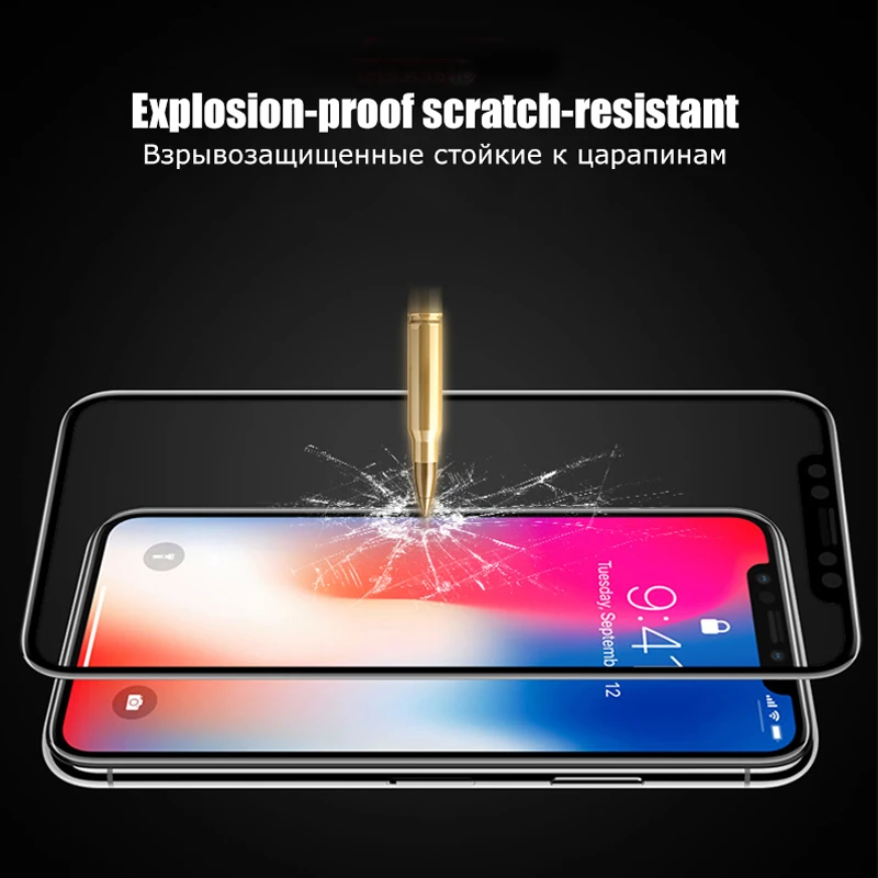 Стеклянный чехол для iPhone x 9H закаленное стекло xr полноэкранное Защитное iphone xs max |