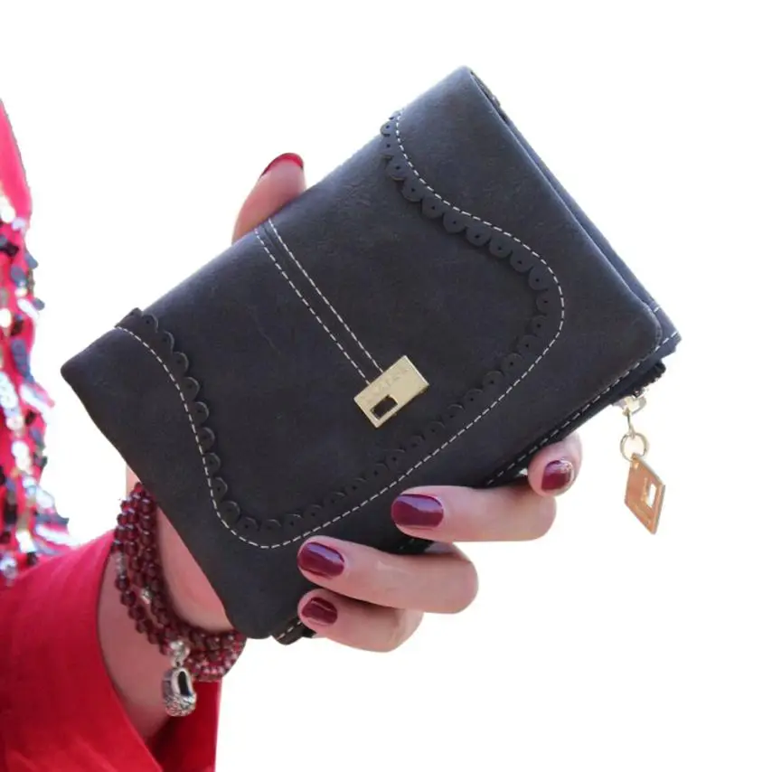 New Fashion Women's Wallet Famous Designers Brand Women Grind Arenaceous Leather Zip Around Purse Card Money Bag | Багаж и сумки