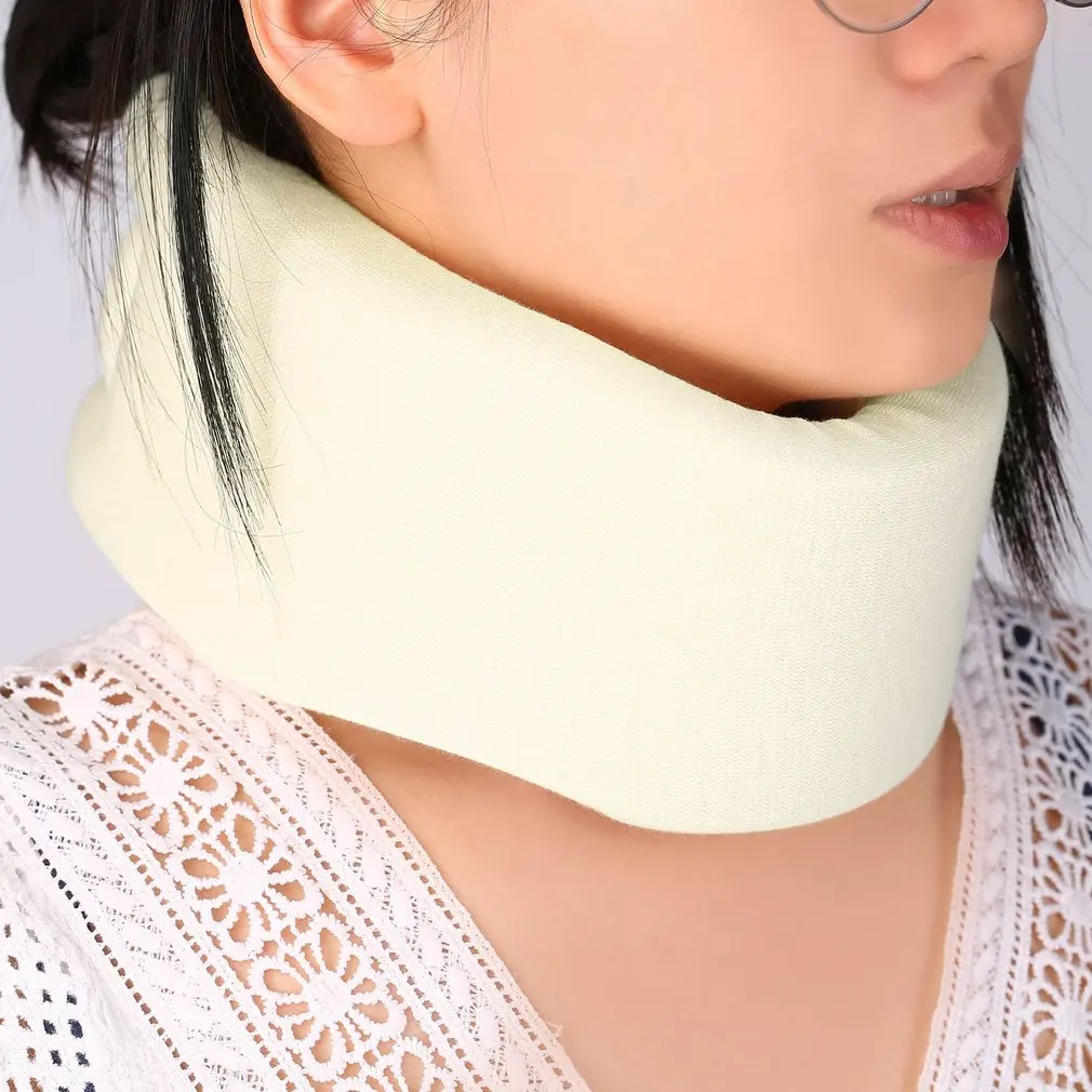

Safety Soft White Firm Foam Cotton Cervical Collar Neck Brace Support Shoulder Pain Relief Color Easy Adjustment