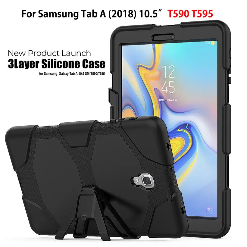 

Case For Samsung Galaxy Tab A A2 2018 10.5" T590 T595 T597 SM-T590 Case Cover Tablet Shockproof Heavy Duty With Stand Hang Funda