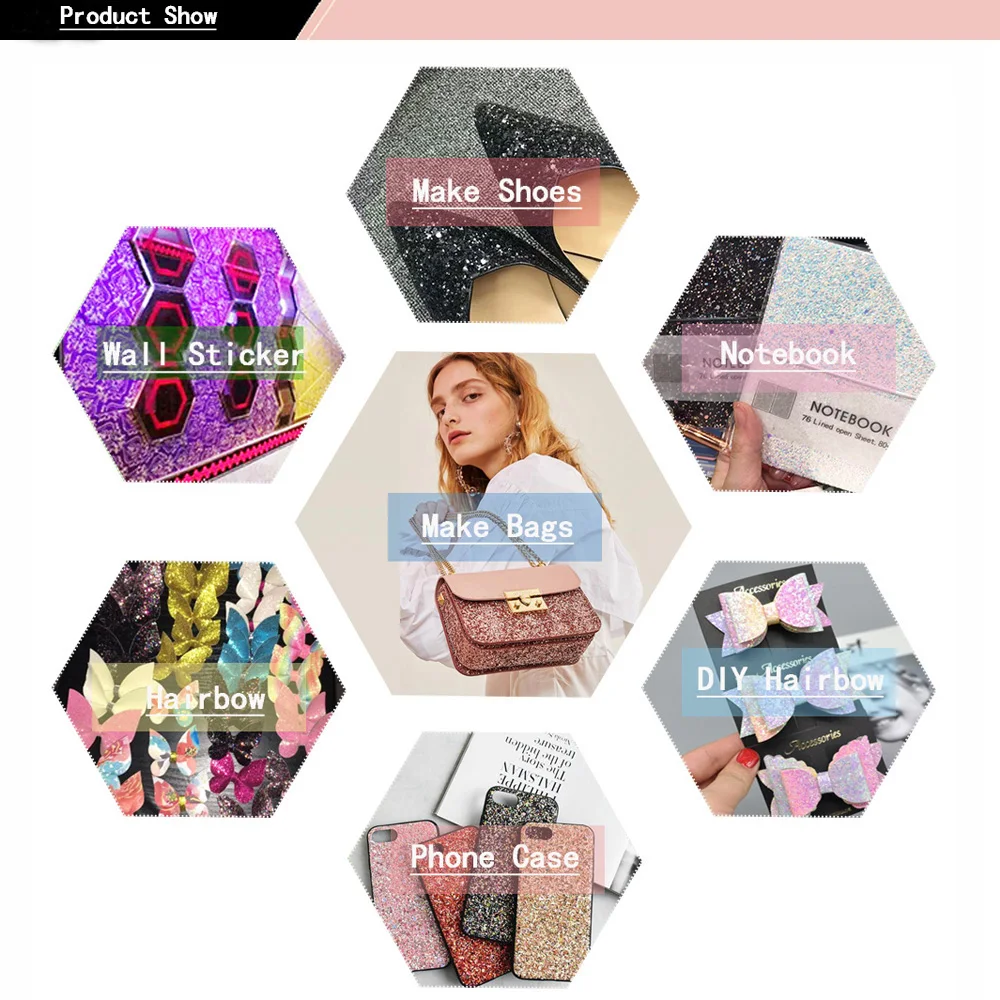 

10pcs/pack Glitter Leather Fabric Set Chunky Synthetic Fabric DIY Hair Bow Party Wedding New Year Decoration Material 22*30cm