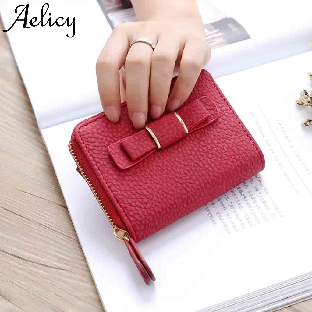 Aelicy модный мини кошелек женский короткий клатч с бантом сумка высокого качества