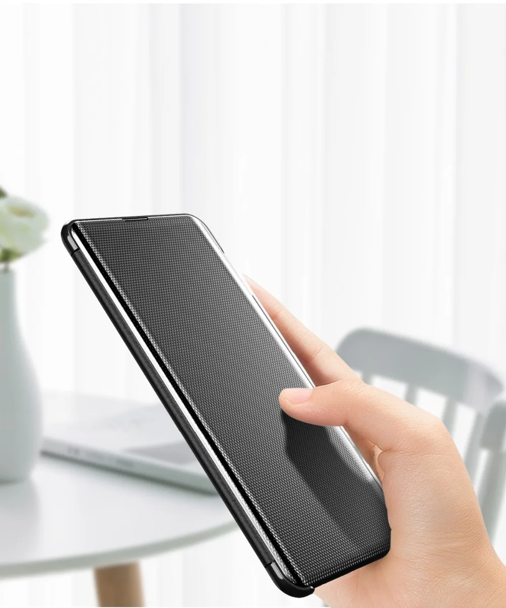 Умный зеркальный флип-чехол для Galaxy S10 S8 S9 Plus S10e S7 Edge Note 8 9 A50 A30 A70 A7 A750 чехол-подставка