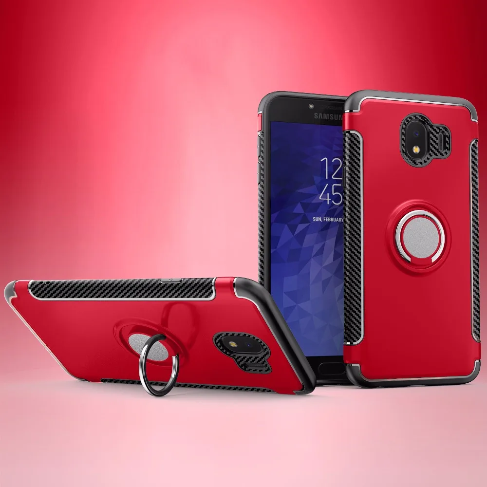 For Samsung J4 J6 2018 Phone case Shockproof Hybrid Armor TPU+PC Back Cover J2 J5 J7 prime J3 2016 Metal Ring Rugged Cases | Мобильные