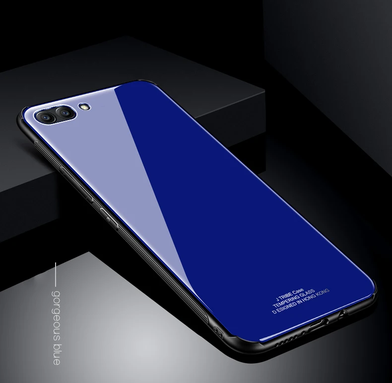 MAKAVO для huawei Honor 10 чехол Роскошный V10 гибридный закаленное стекло задняя крышка противоударный рукав Жесткий Для huawei Honor View 10