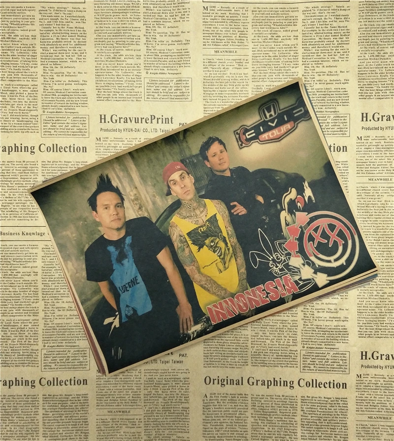 Винтажный Ретро-постер Blink-182 в стиле рок-группы музыки гитары матовая