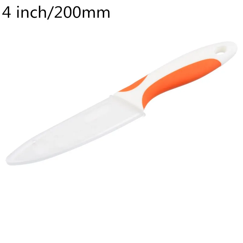 4 inch orange Urijk 3/4/5 дюймов Керамика нож для очистки овощей Кухня ножи белый красочной ручкой Пособия по кулинарии инструмент Ланч Керамика Ножи кроя высокое качество - Цвет: 4 inch orange