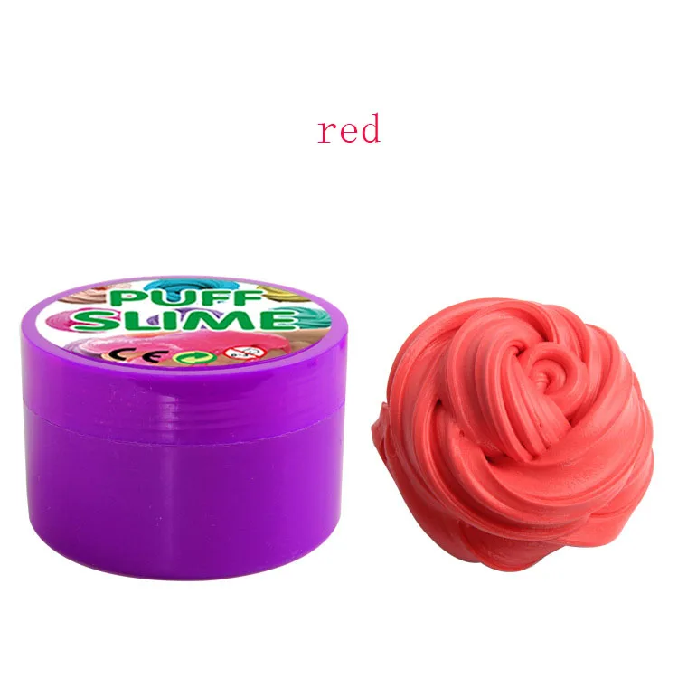 100 г пушистый слизи игрушки шпатлевка мягкая глина светильник Playdough Lizun поставки слаймов талисманы Пластилин Жевательная Полимерная глина антистрессовая глина - Цвет: Красный
