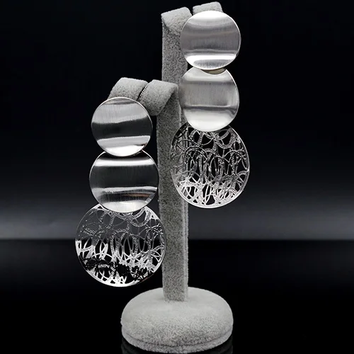 Earrings Sunny Jewelry, женские модные большие серьги, длинные висячие серьги, изысканные трендовые ювелирные изделия, перьевые полые серьги для свадебной вечеринки - Окраска металла: Earrings