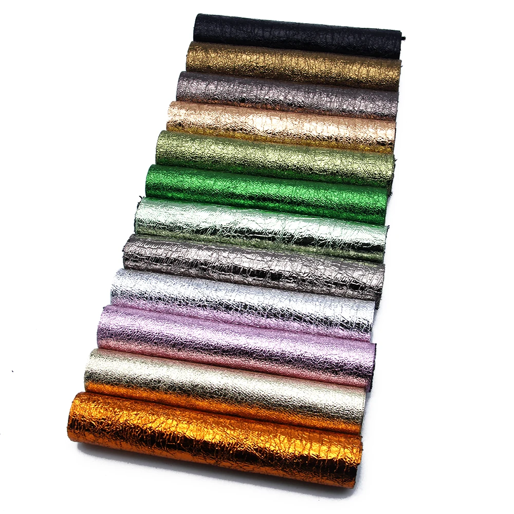 David accessories 20*33cm Burst Crack Metal Vinyl Artificial Faux Synthetic Leather Fabric DIY Garment HairBow HandBag 1Yc7072 | Дом и сад