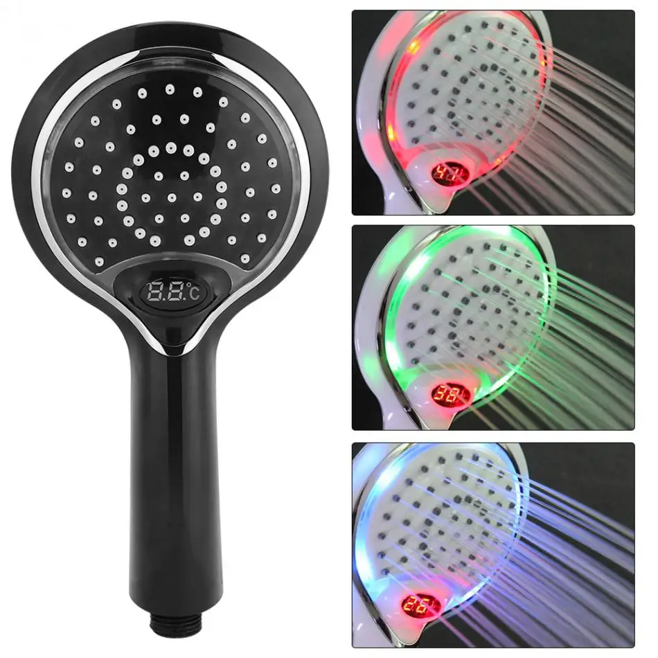 Лейка для душа светодиодсветодиодный с датчиком температуры 3 цвета|led shower head|shower