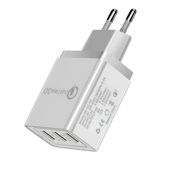 EU Gray ACCEZZ USB зарядное устройство Quick Charge 3,0 5V 4.8A для iphone 8 X мобильный телефон Быстрая зарядка для samsung huawei Xiaomi EU переходник - Тип штекера: EU Gray