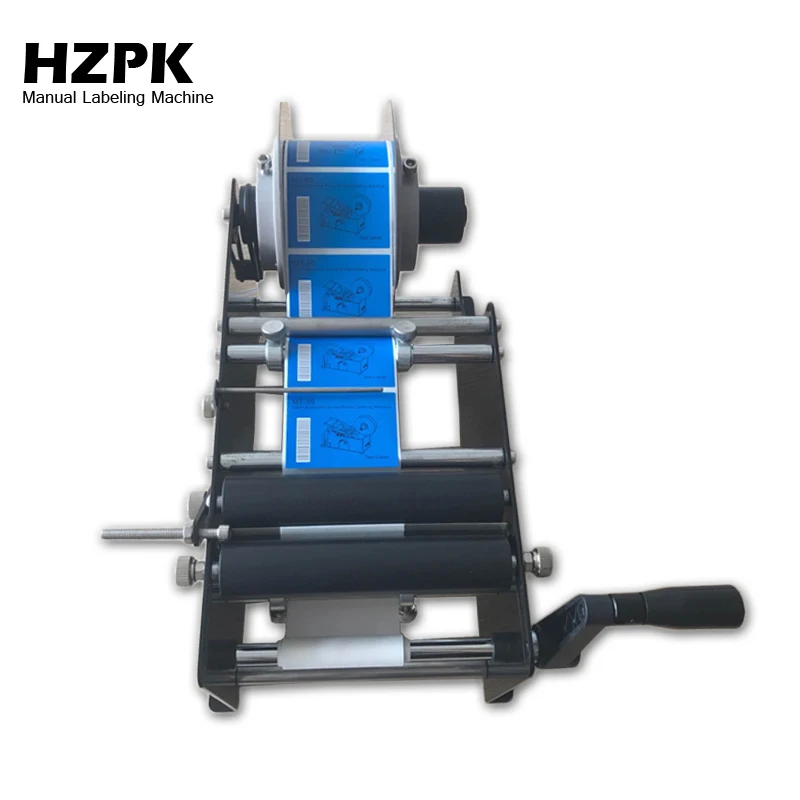 HZPK круглая бутылка ручная маркировочная машина для маленькой бутылки Полная ручная силовая Этикетировочная машина легко использовать рулон маркировочных наклеек