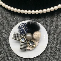 fashion fur bow pearl brooch vintage exquisite gift brooch popular cute collar flower brooch simulated pearls exquisite brooch