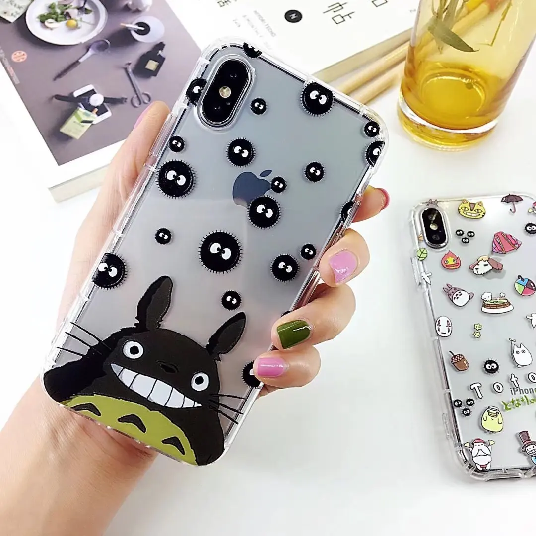Hazy beauty New Cute Cartoon Transparent Totoro Silicone Case For iphone 6 6S 6plus 7 7plus 8 8plus iPhone X Cover |