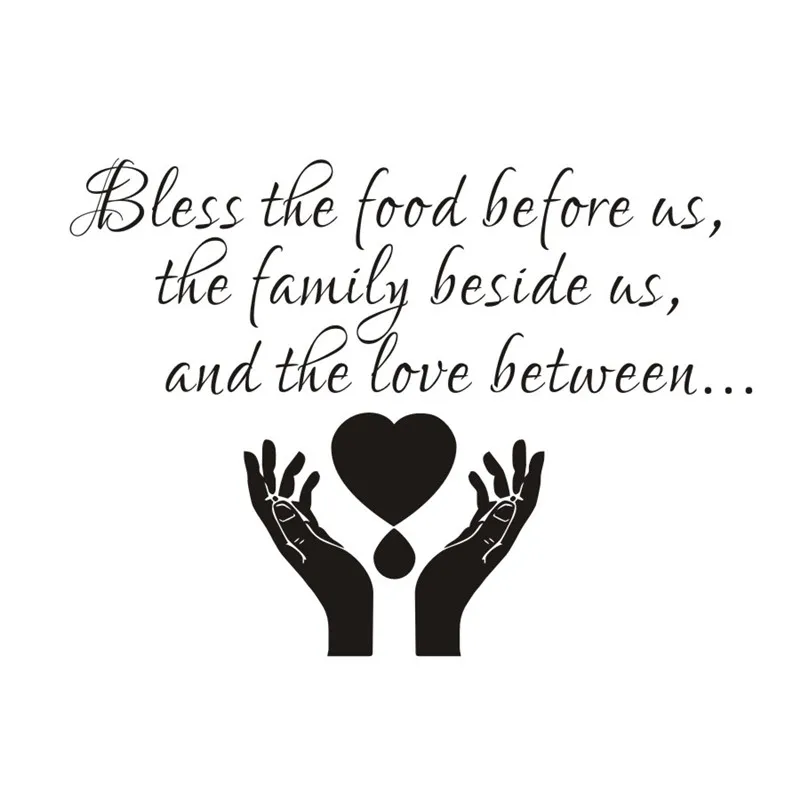 Виниловая настенная наклейка с надписью Bless The Food Before Us для столовой настенные