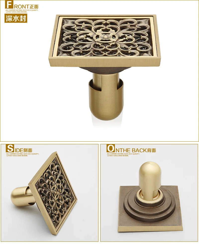 Глубокая вода печать Стиль s Европейский античная латунь Цветочный Резные