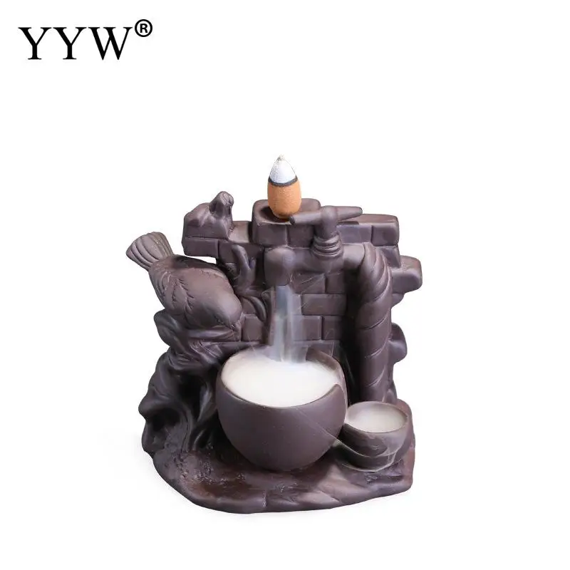 

Home Fragrance Stand Incense Burner Holder Censer Incense Cones Burner Backflow Holder Incenso Ceramic New Craft +10pcs Cones