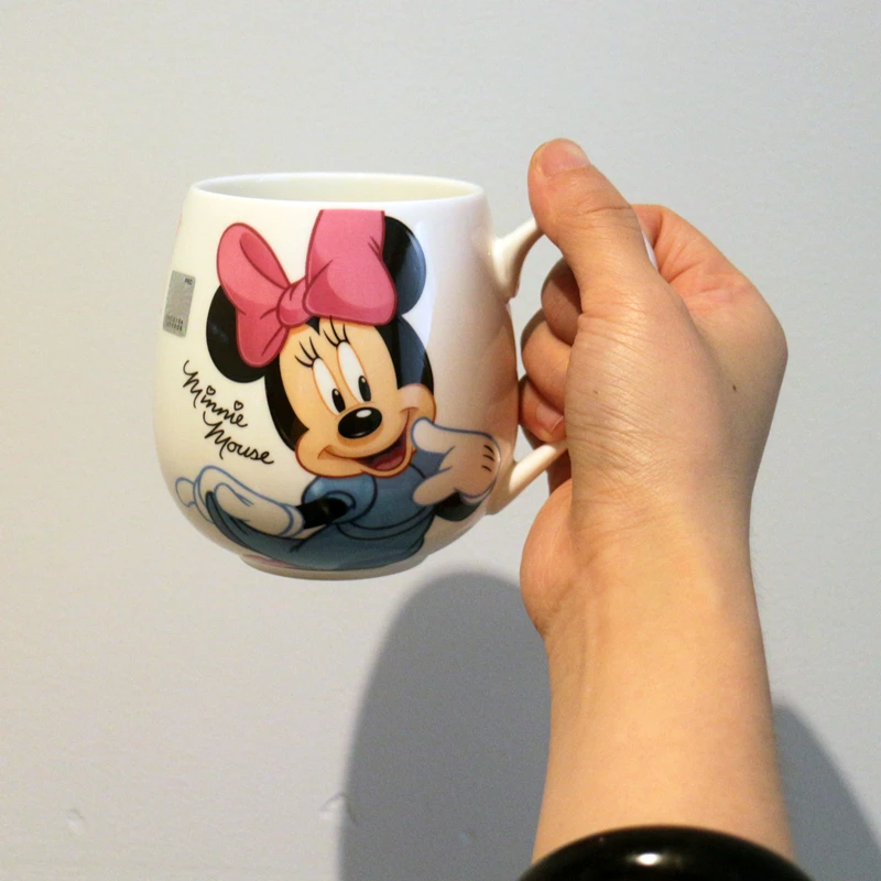 400ml Minnie 300-400 мл мультяшная чашка Микки и Минни, керамические чашки, молочная креативная модная парная кофейная кружка, детская чашка для воды, подарок - Color: 400ml Minnie