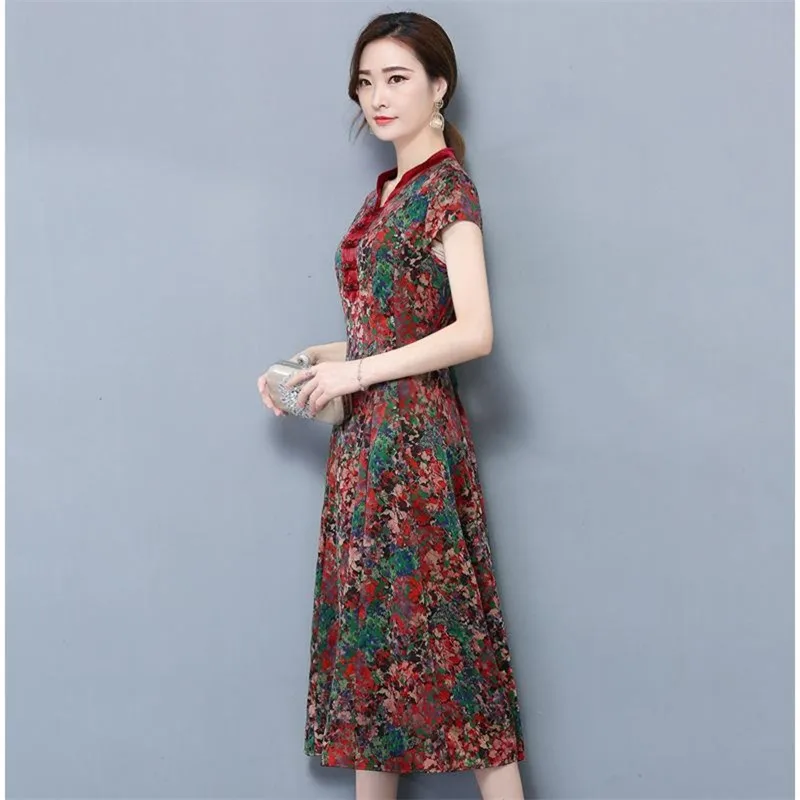 Женское платье из искусственного шелка с винтажным принтом|silk dress|mulberry silk dressdress