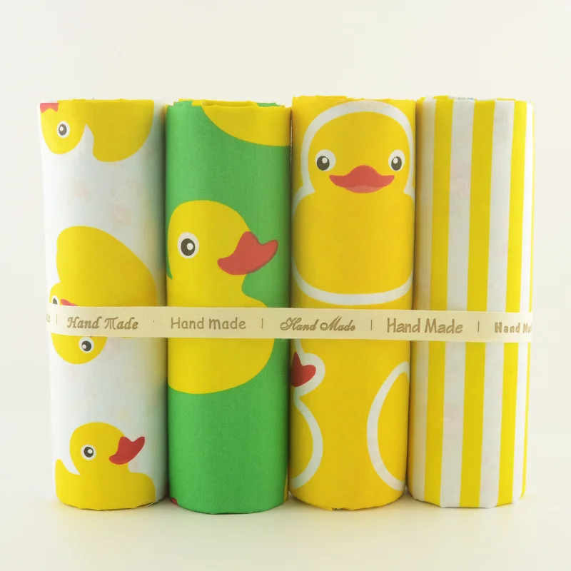 Желтая хлопчатобумажная саржевая ткань 4 шт./лот полосатая Лоскутная Одежда