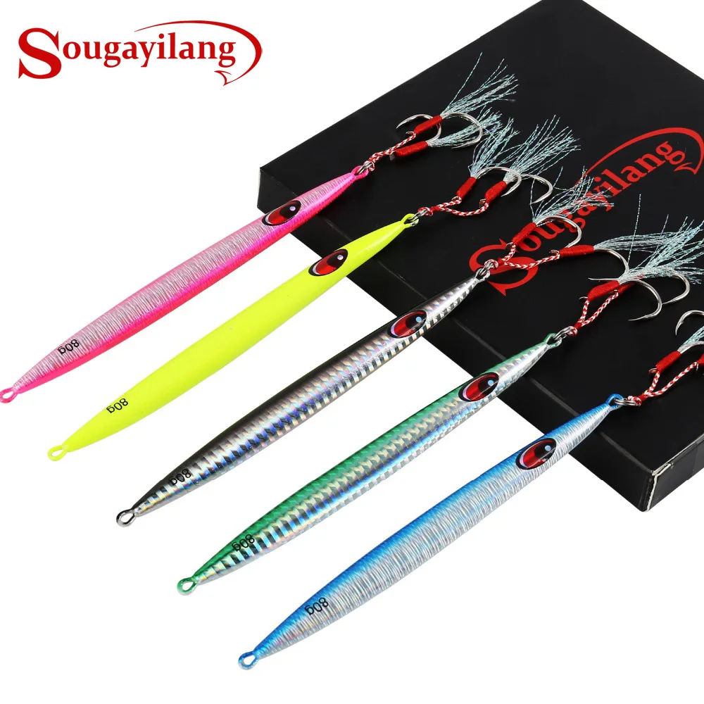 Sougayilang 5 шт./лот рыболовная приманка Combo цветов 84 г поддельная Matel джигинг Мягкая