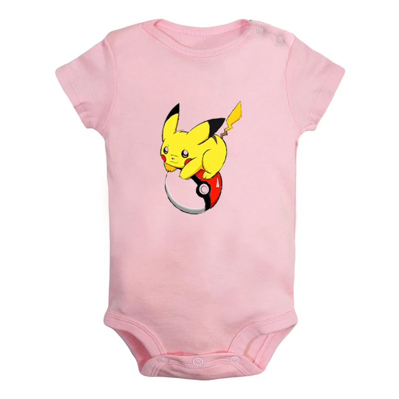 JaBaby060PD Одежда с шапочкой Пикачу и покемонами для новорожденных мальчиков и девочек; Униформа-комбинезон с принтом; боди для младенцев; комплекты одежды из хлопка - Цвет: JaBaby060PD