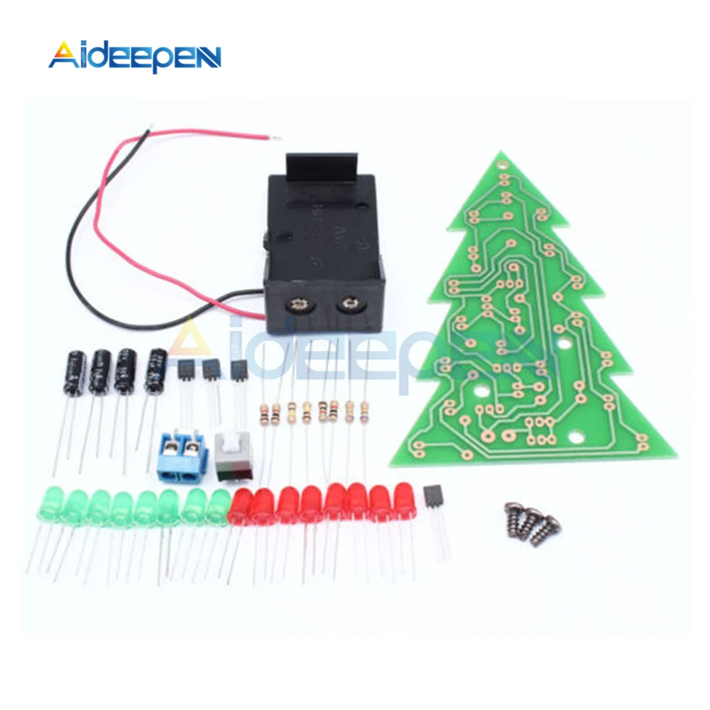 DIY Kit Рождественские елки светодиодный электронный модуль платы блока программного управления Красный Зеленый флэш-светильник электронный костюм украшение праздника