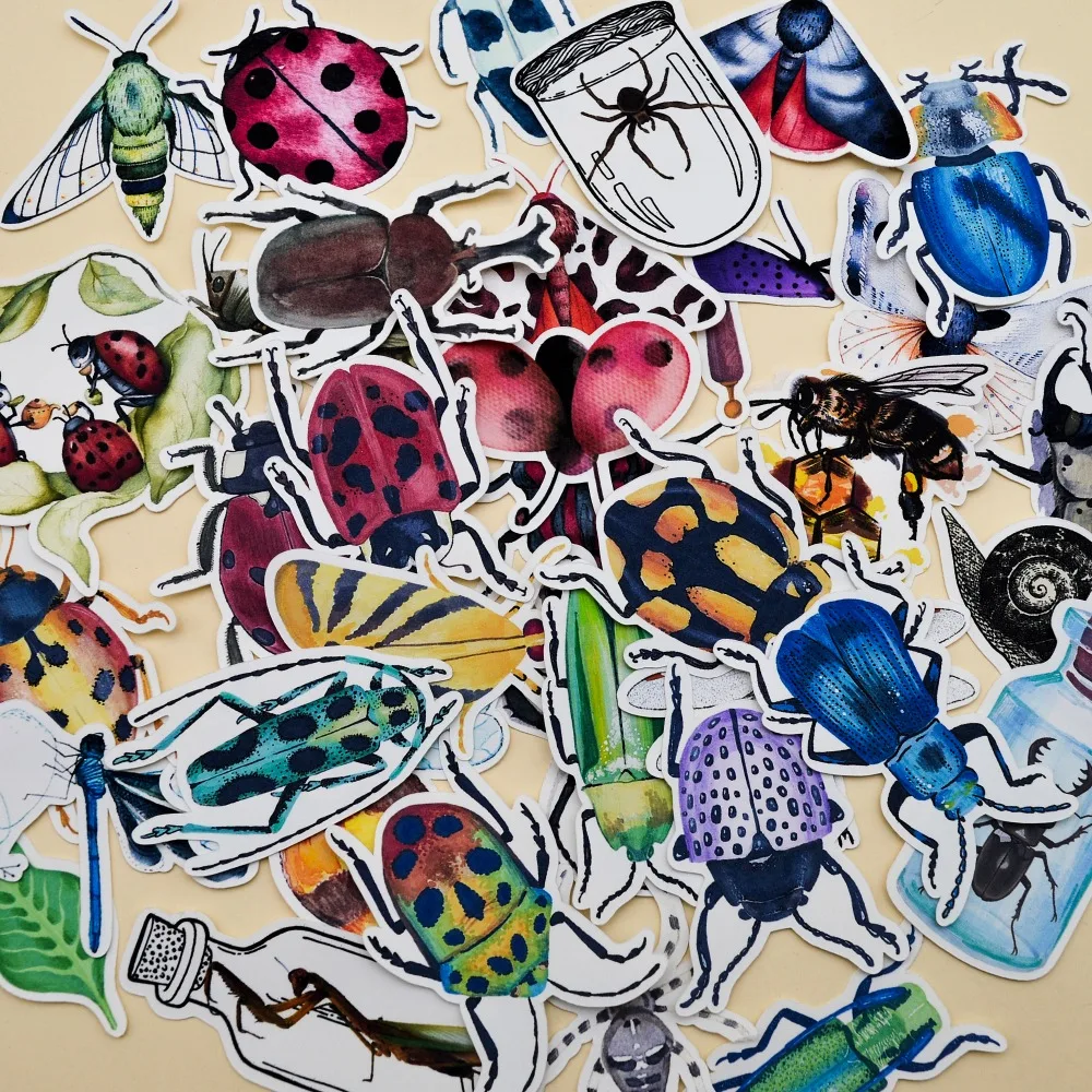 36 шт акварельные натуральные coccinella насекомые наклейка для коллекции дневник блокнот планировщик/Руководство DIY буквы тонкая бумага наклейка