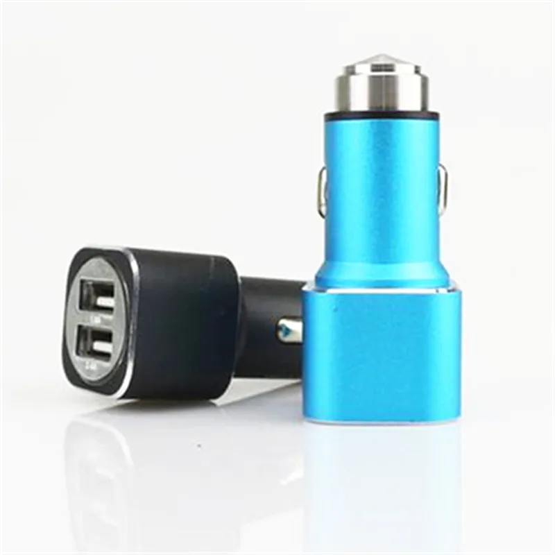 Новое автомобильное зарядное устройство Usb 12 В 2.1A алюминиевое двойное USB для iPhone 5