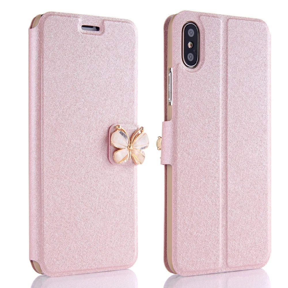 Чехол для телефона из шелковой кожи с откидной крышкой iPhone XS Max XR X роскошный