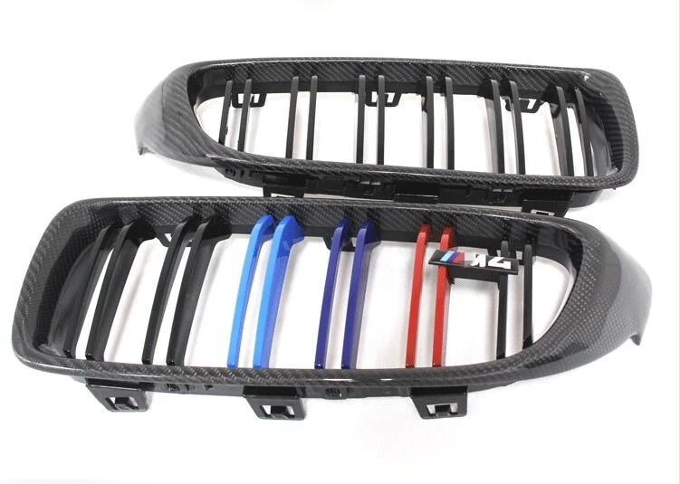 2014 2016 Глянцевая передняя решетка из углеродного волокна 3 цвета F32 F33 F36 F82 M4 для BMW 4