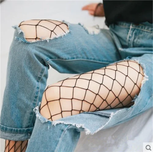 Модные пикантные женские черные сетчатые Эластичные Обтягивающие нейлоновые